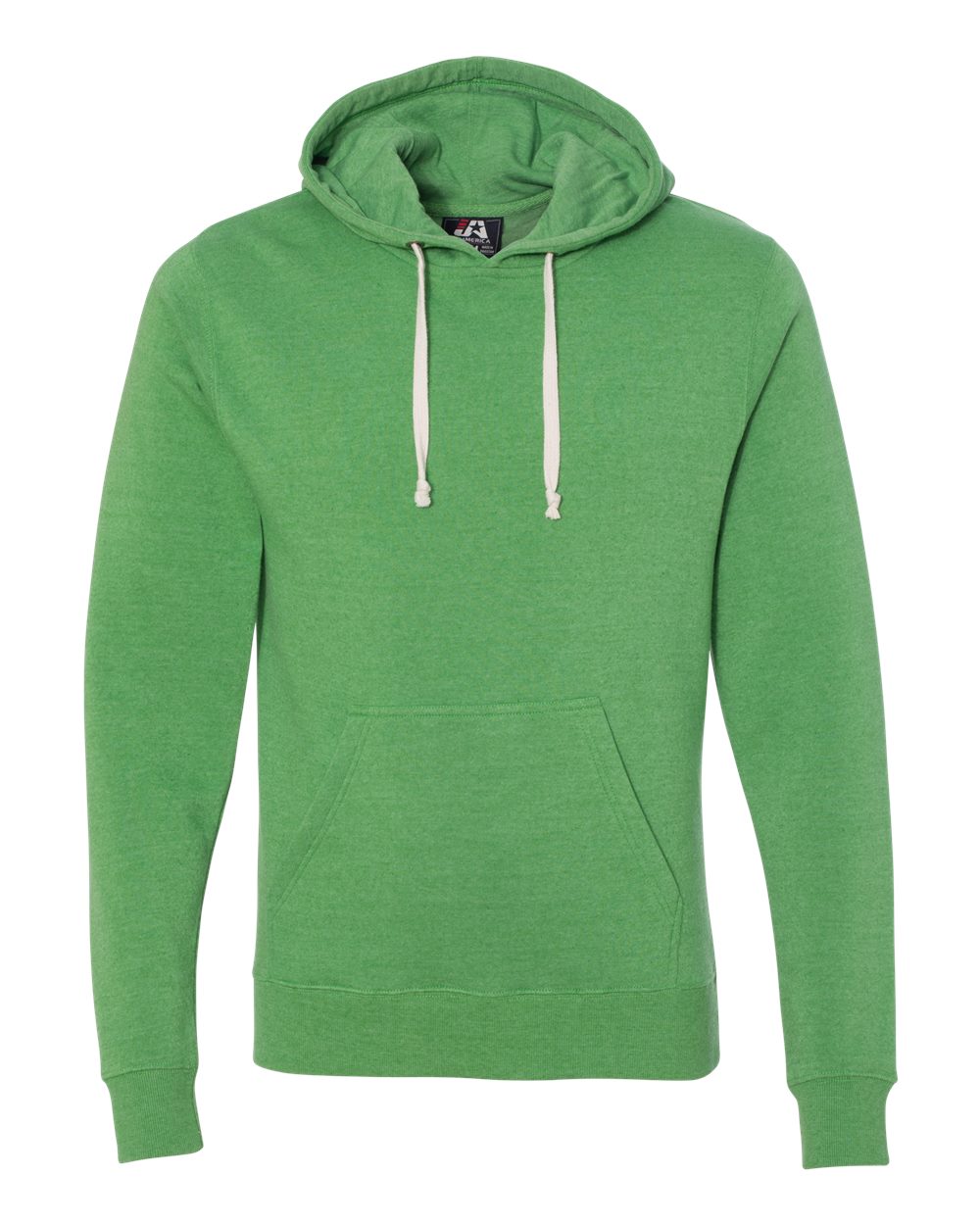 Front View of Green Triblend Triblend Fleece Hooded Sweatshirt - 8871