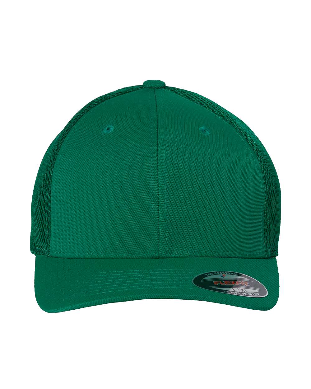 Front View of Green Ultrafiber Mesh Cap - 6533