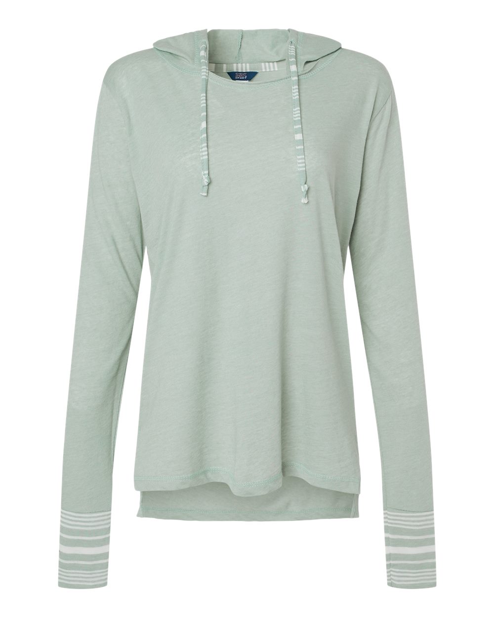 Front View of Greenstone Women's Heathered Jersey Hooded Tunic - W19439