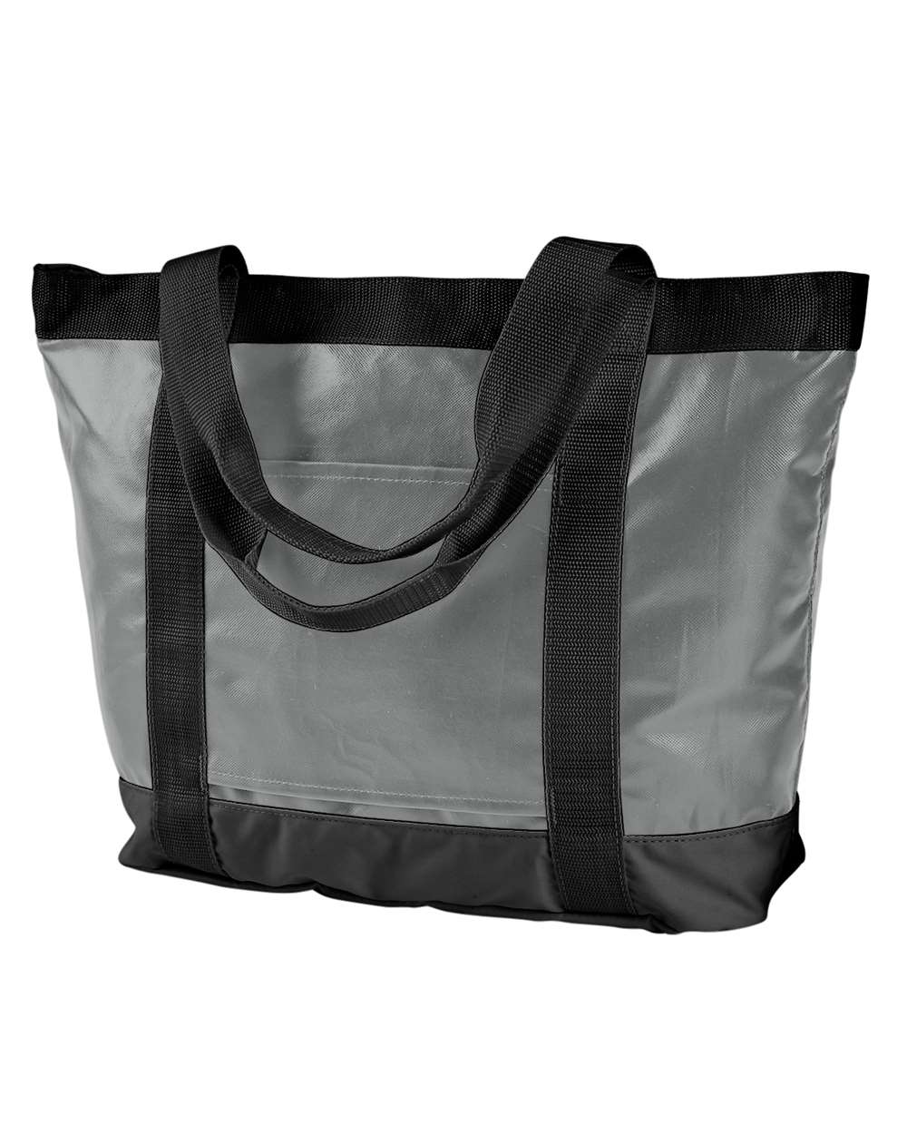Front View of Grey/ Black All-Weather Tote - BE254