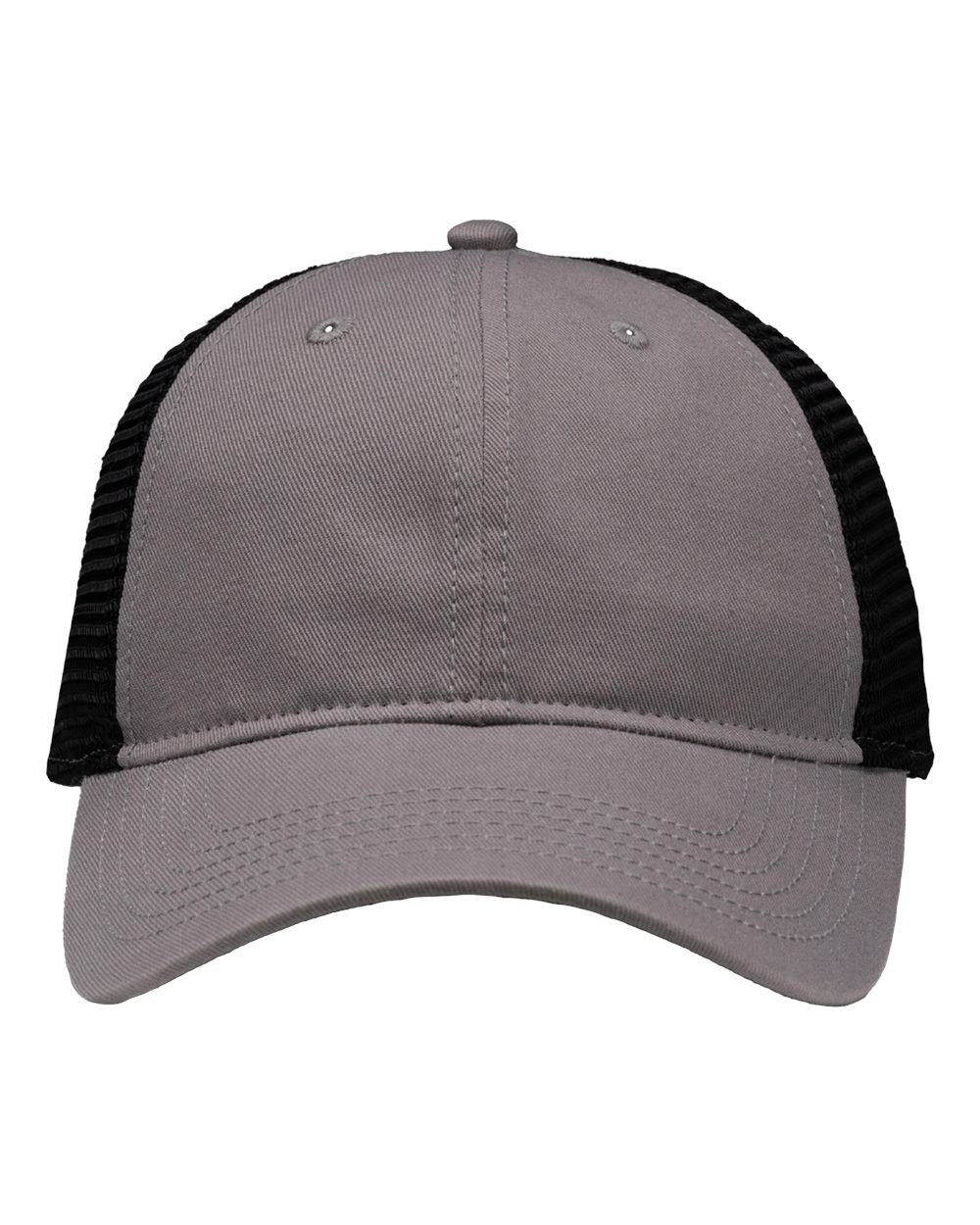 Front View of Grey/ Black Mesh Dad Hat Fit - SP1750