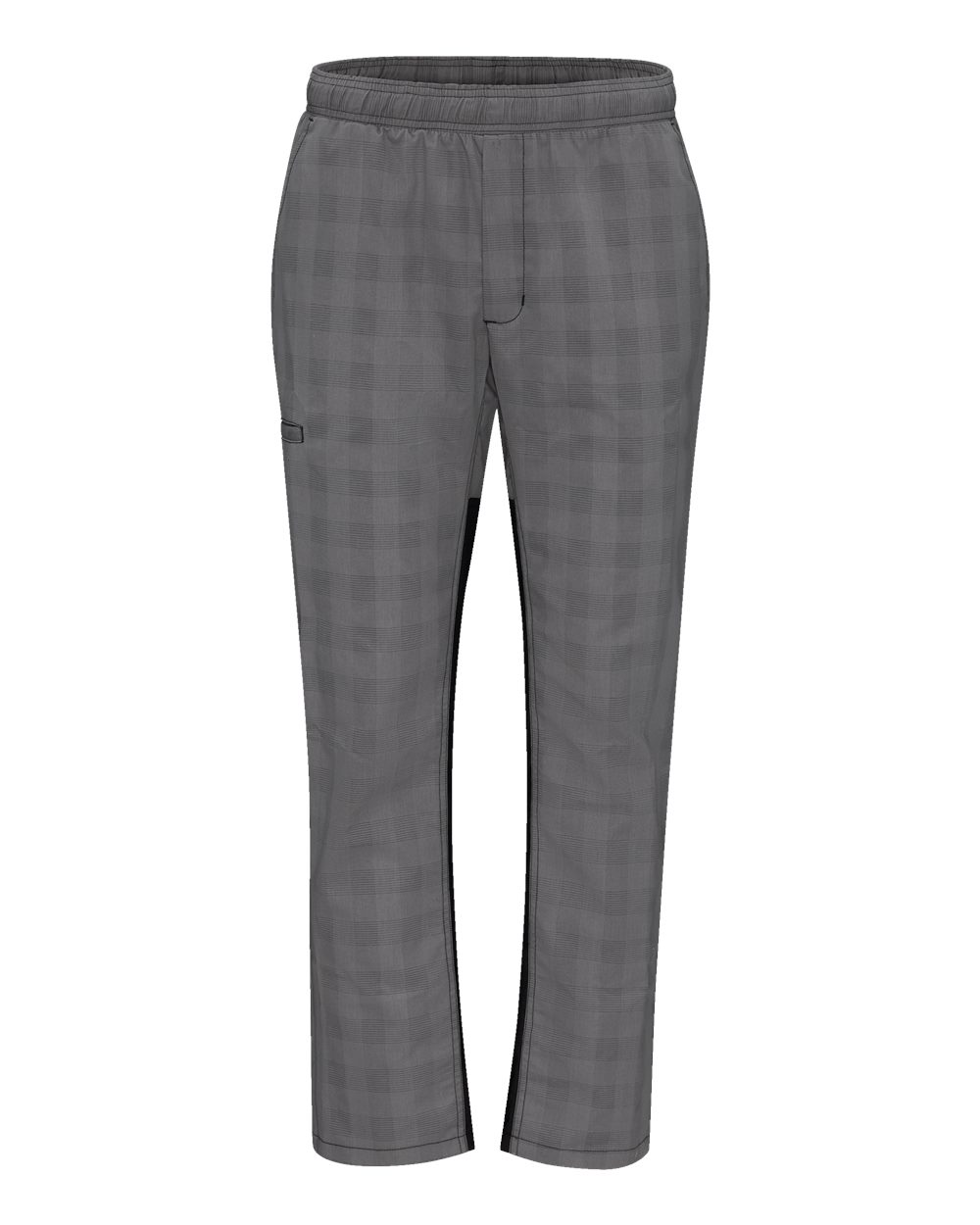 Front View of Grey/ Black Plaid Airflow Chef Pants - 0P4M