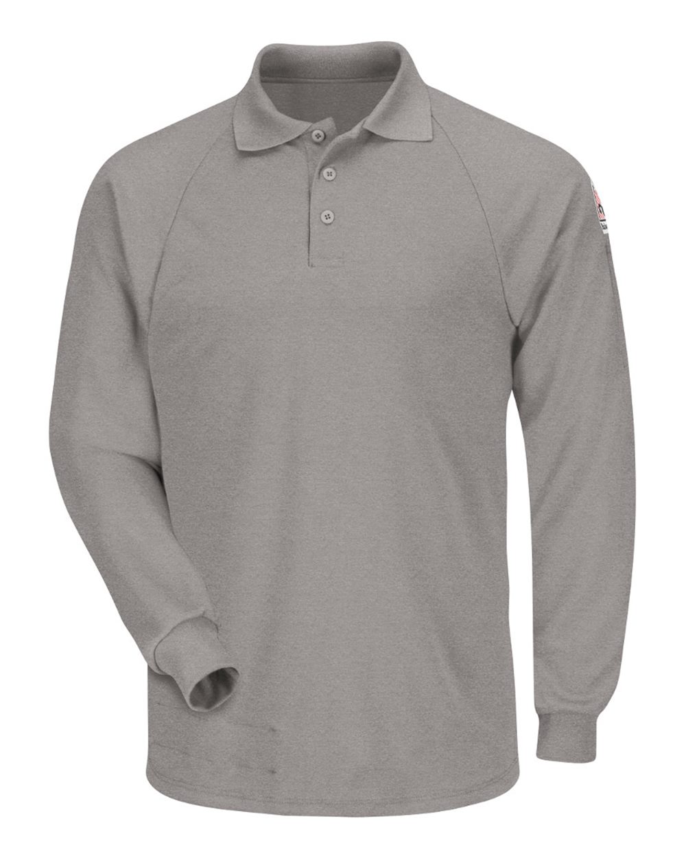 Front View of Grey Classic Long Sleeve Polo - CoolTouch®2 - SMP2