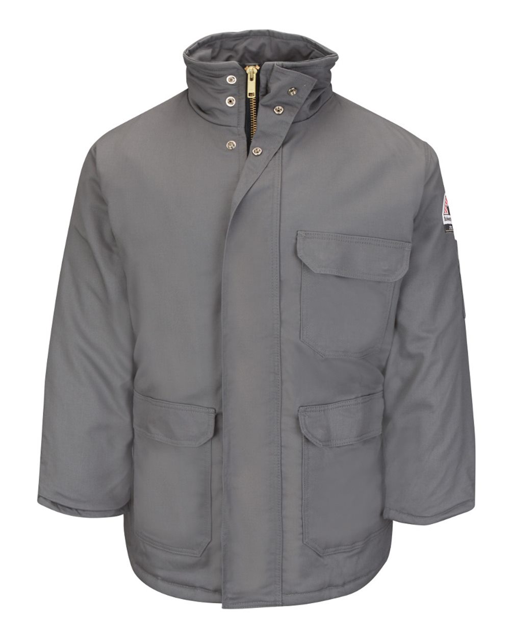 Front View of Grey Deluxe Parka - EXCEL FR® ComforTouch - JLP8 plain
