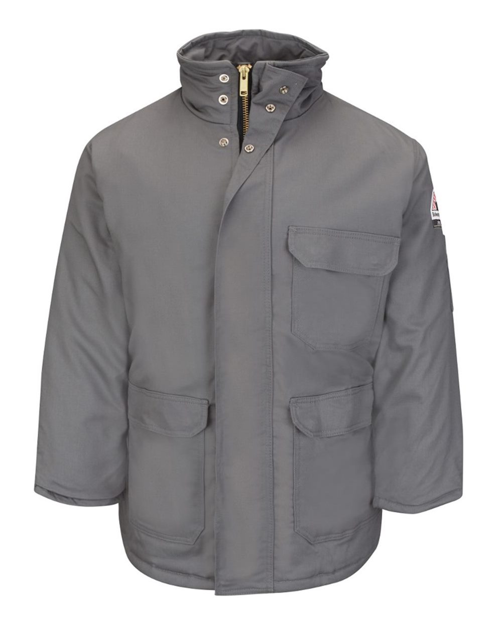 Front View of Grey Deluxe Parka - EXCEL FR® ComforTouch - Tall Sizes - JLP8T