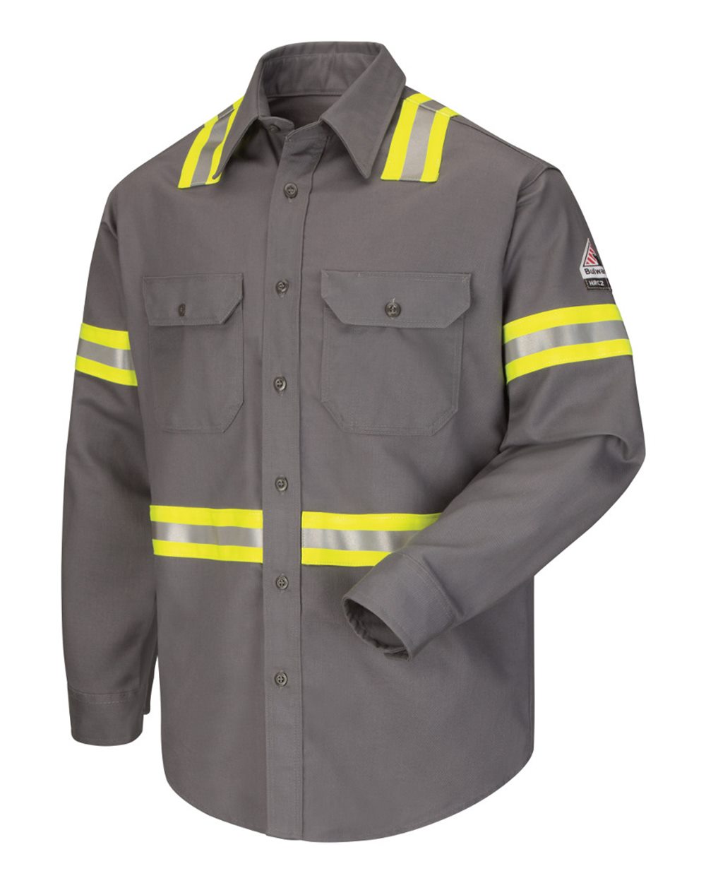Front View of Grey Enhanced Visibility Uniform Shirt - SLDT