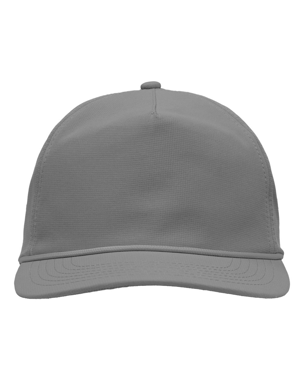 Front View of Grey Five-Panel Ripstop Cap - SP1200