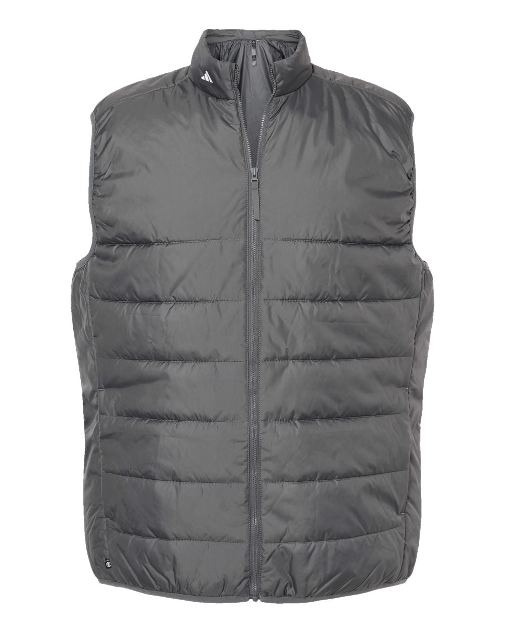 Front View of Grey Five Puffer Vest - A572