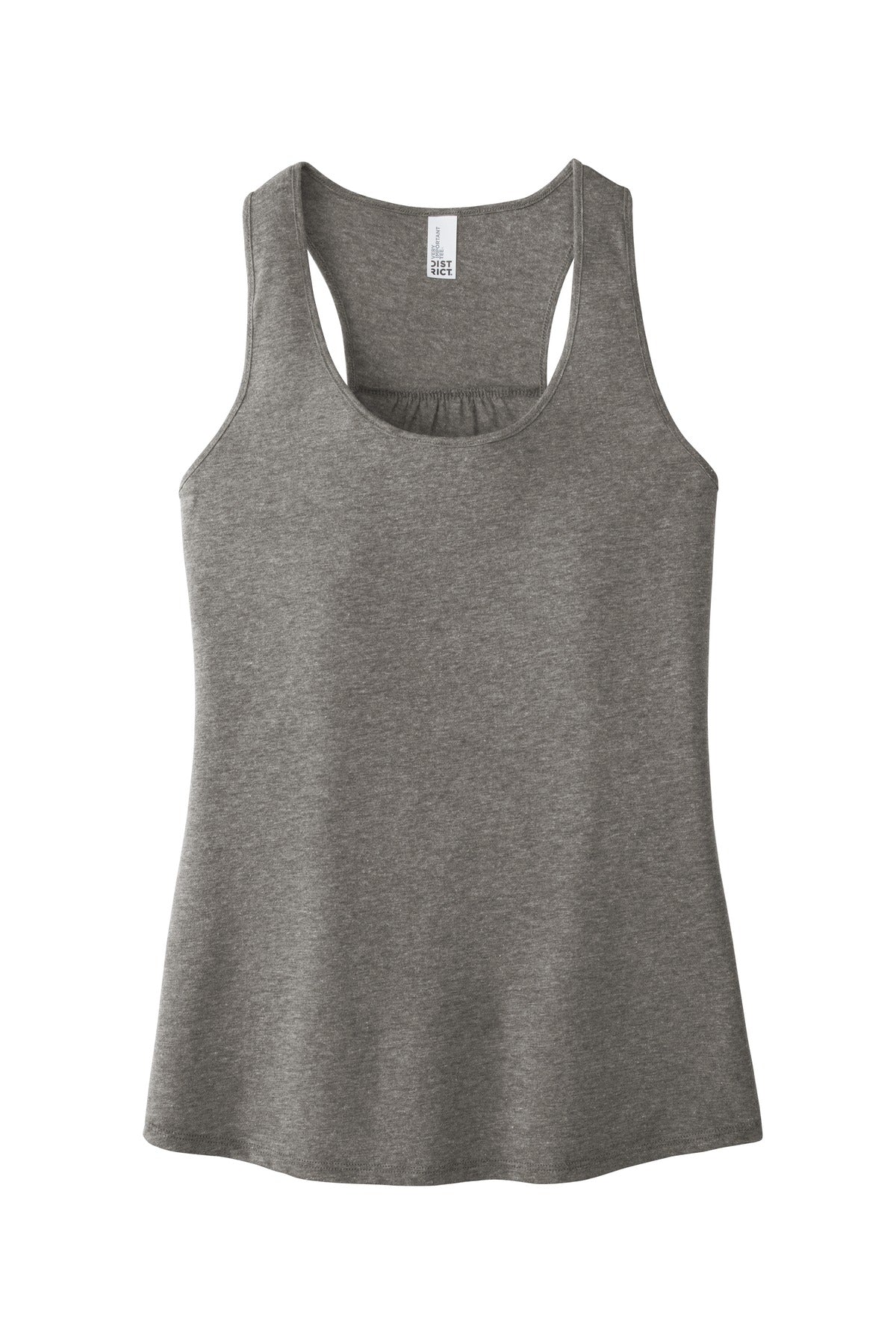 Front View of Grey Frost District Women's V.I.T. Racerback Tank DT6302