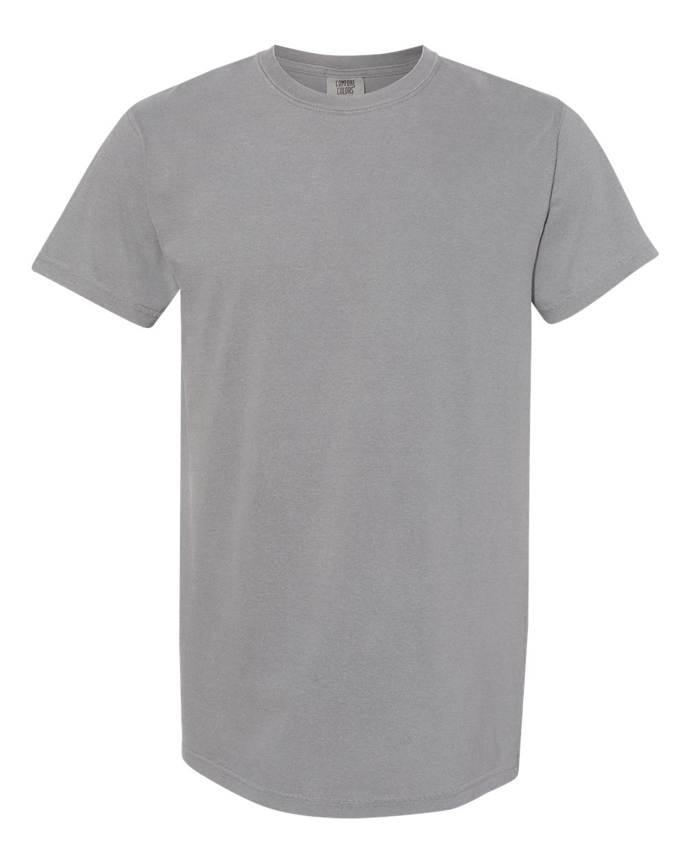 Front View of Grey Garment-Dyed Lightweight T-Shirt - 4017