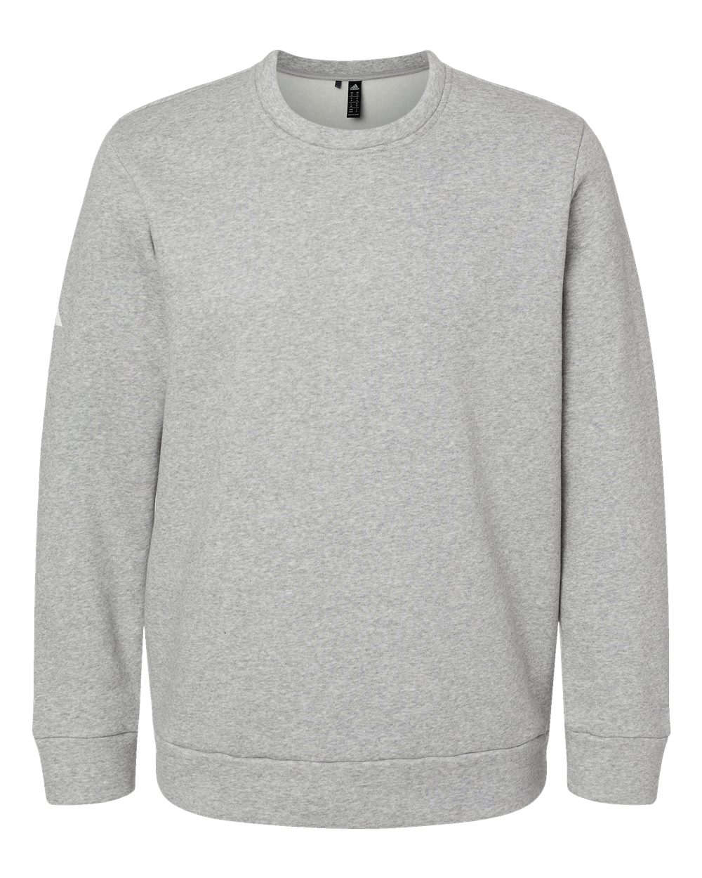 Front View of Grey Heather Fleece Crewneck Sweatshirt - A434
