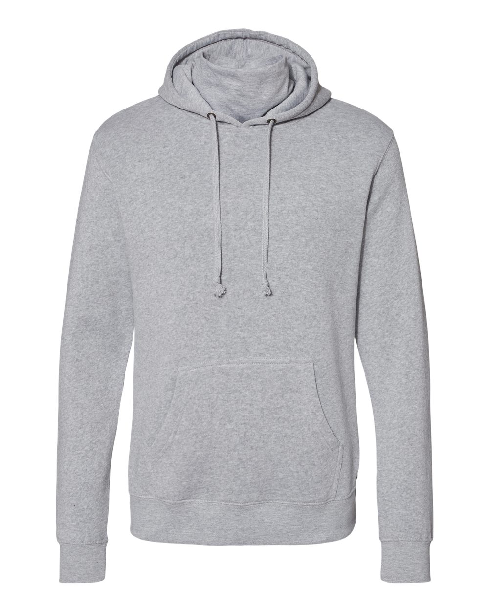 Front View of Grey Heather Gaiter Fleece Hooded Sweatshirt - 8879