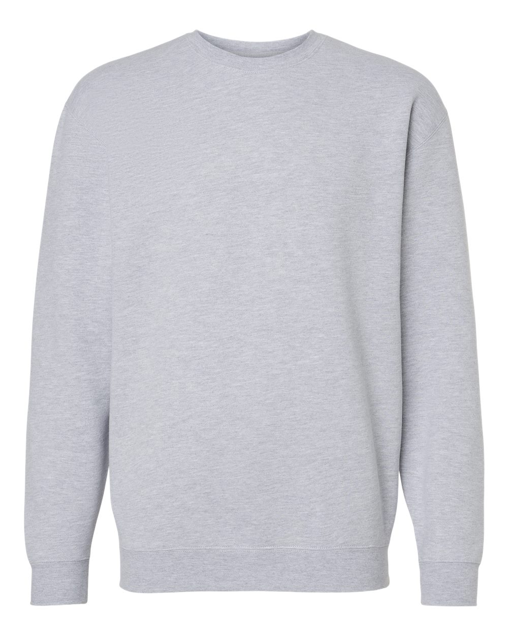 Front View of Grey Heather Heavyweight Crewneck Sweatshirt - IND3000