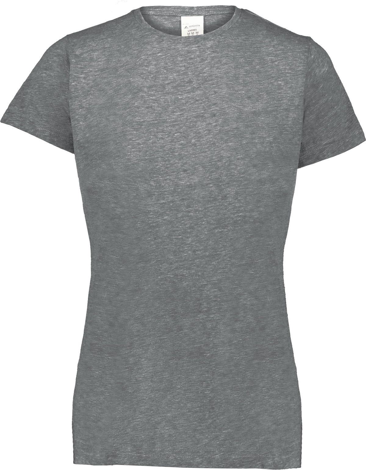 Front View of GREY HEATHER LDS ALL-DAY C/B TRI BLND TEE