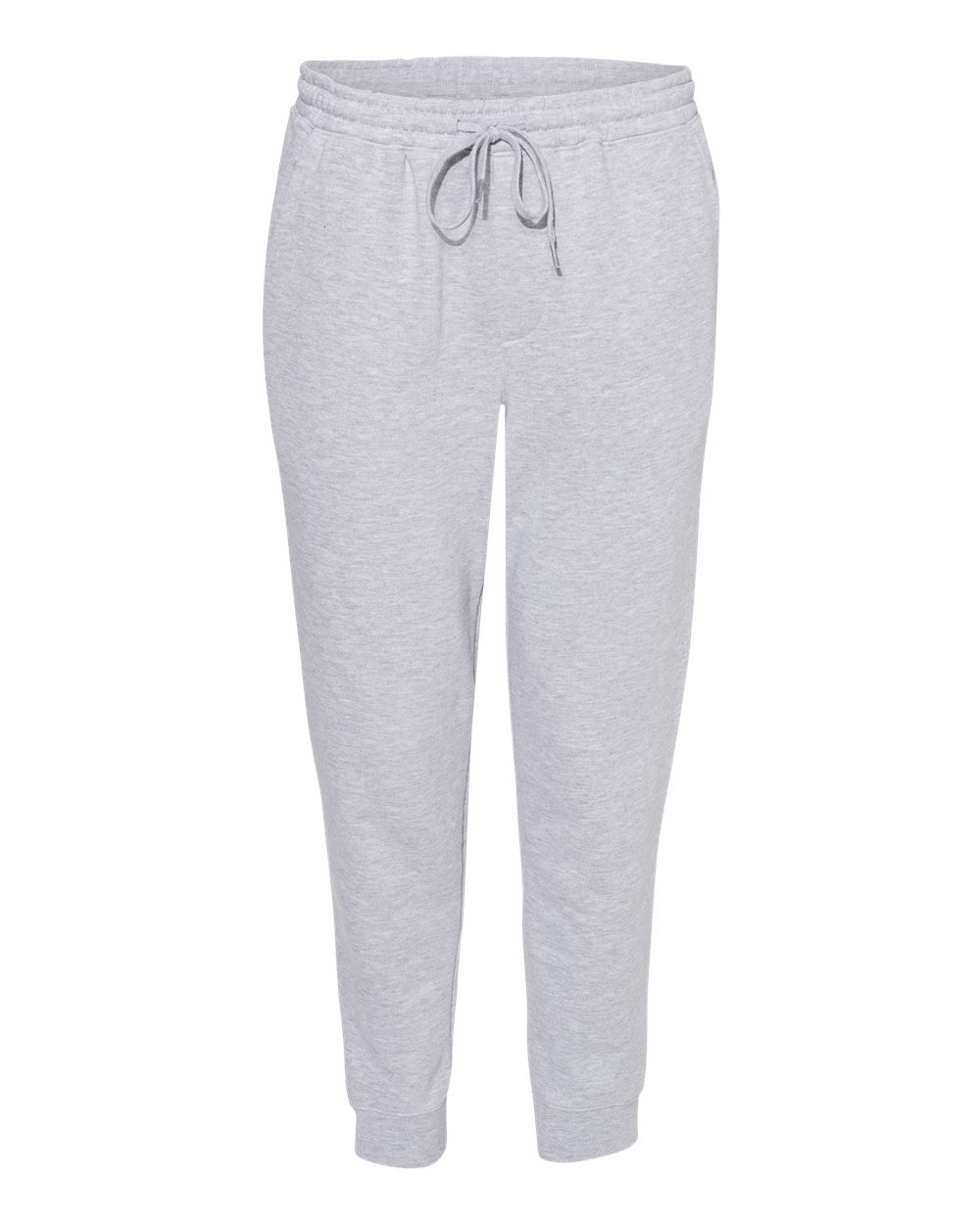 Front View of Grey Heather Midweight Fleece Pants - IND20PNT