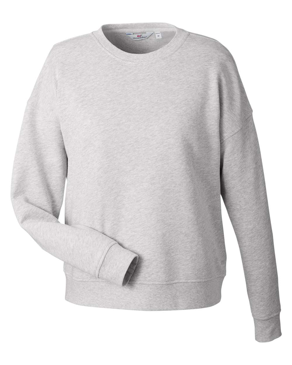 Front View of Grey Heather Women's Garment-Dyed Crew - K002794