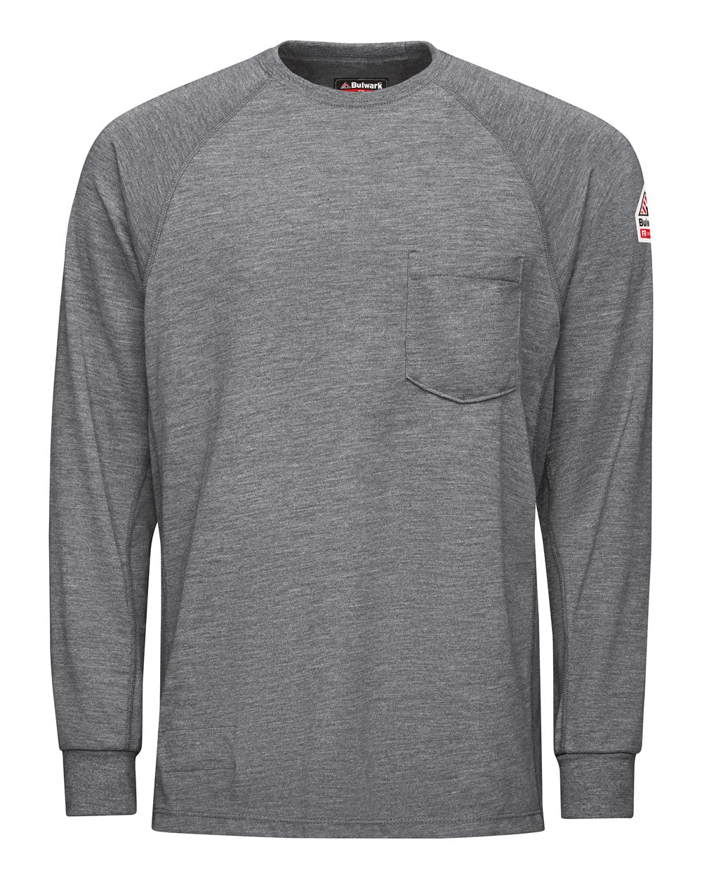 Front View of Grey Long Sleeve Performance T-Shirt - CoolTouch®2 - SMT2 plain