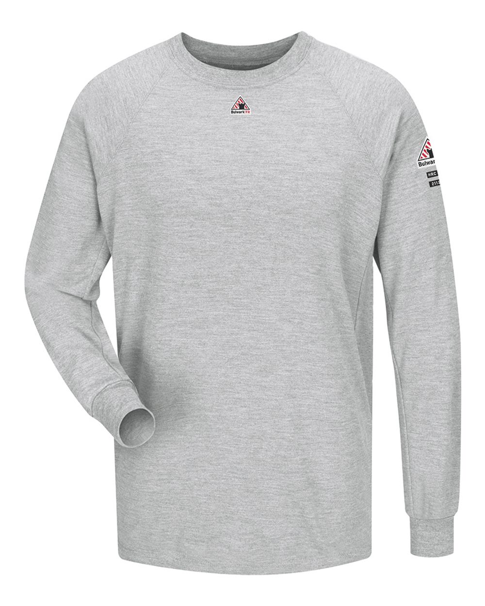 Front View of Grey Long Sleeve Performance T-Shirt - CoolTouch®2 - SMT2