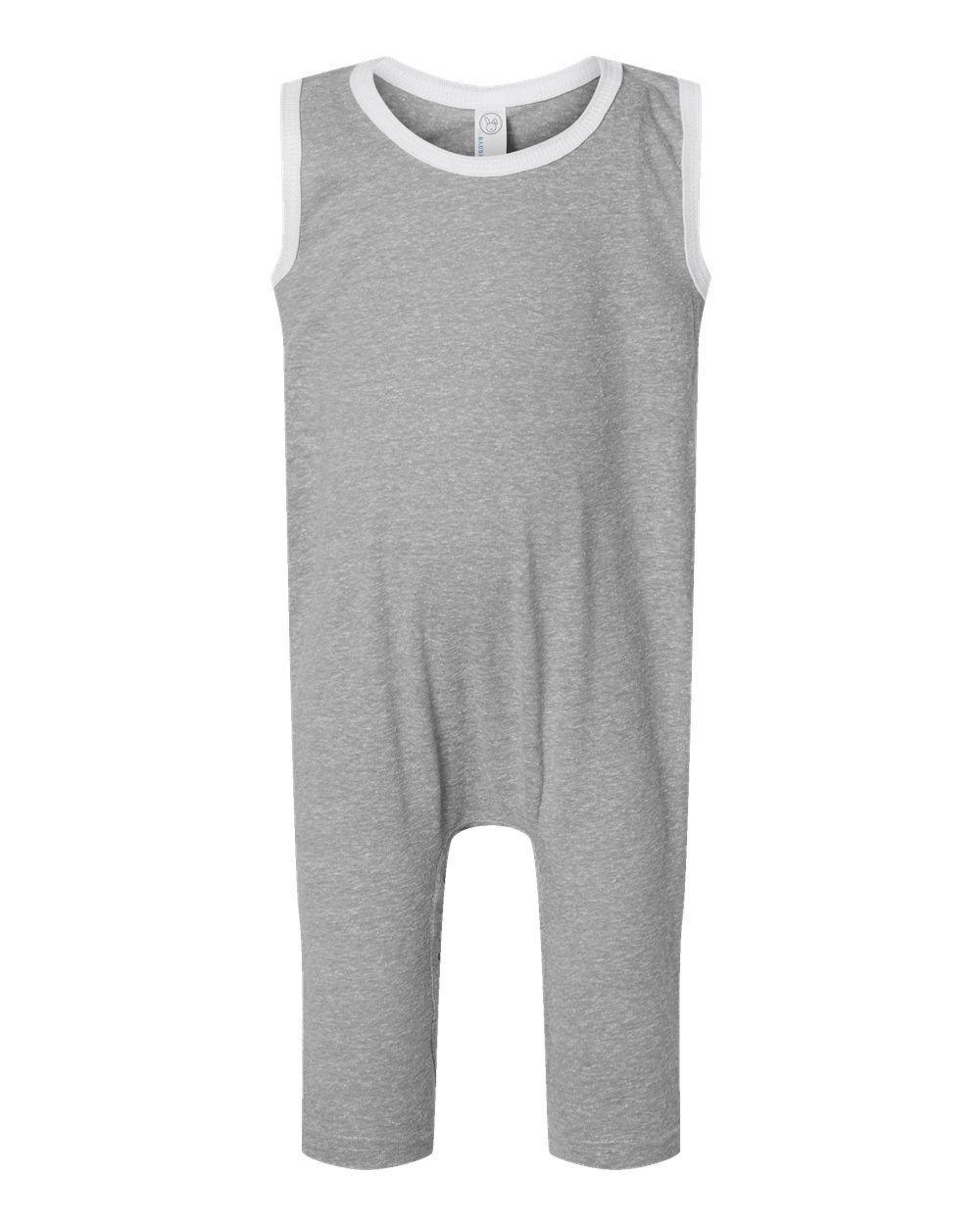 Front View of Grey Melange Infant Harborside Mélange Tank Romper - 4492