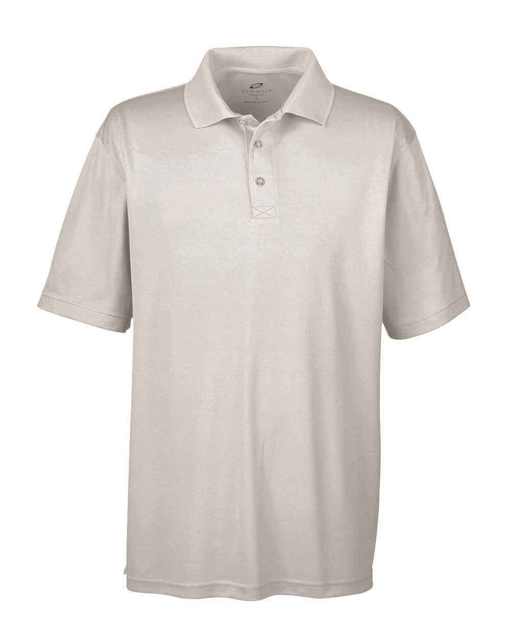 Front View of Grey Men&#39;s Cool &amp; Dry Sport Polo - 8405