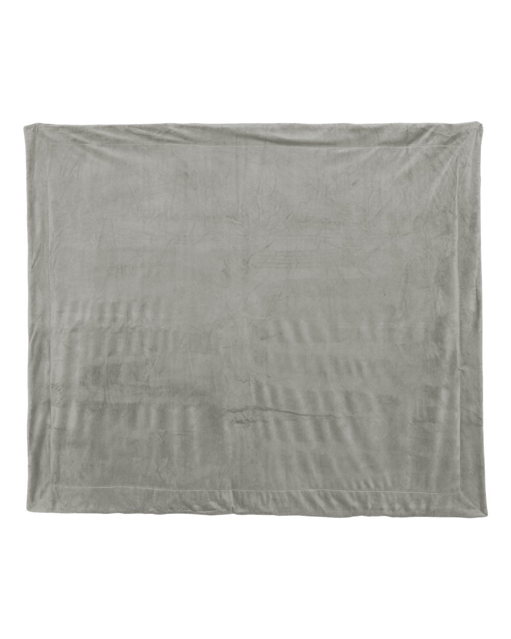 Front View of Grey Micro Mink Sherpa Blanket - 8712