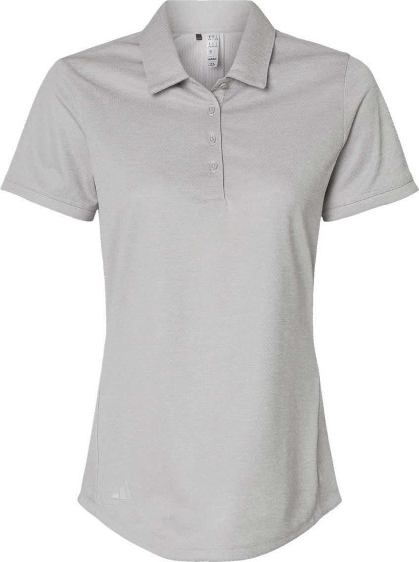 Front View of Grey One Heather Women's Space Dyed Polo - A592
