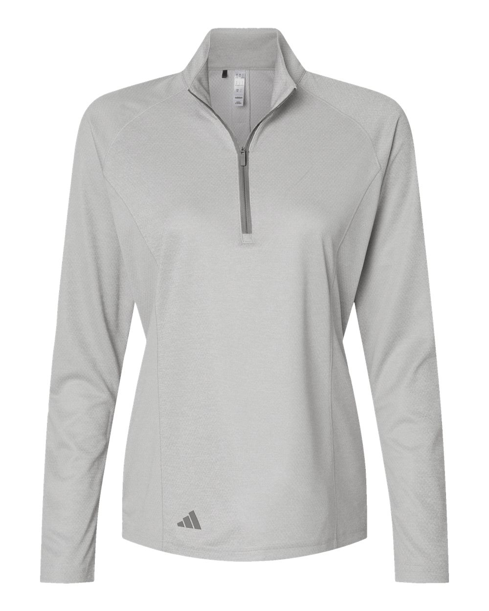 Front View of Grey One Heather Women&#39;s Space Dyed Quarter-Zip Pullover - A594