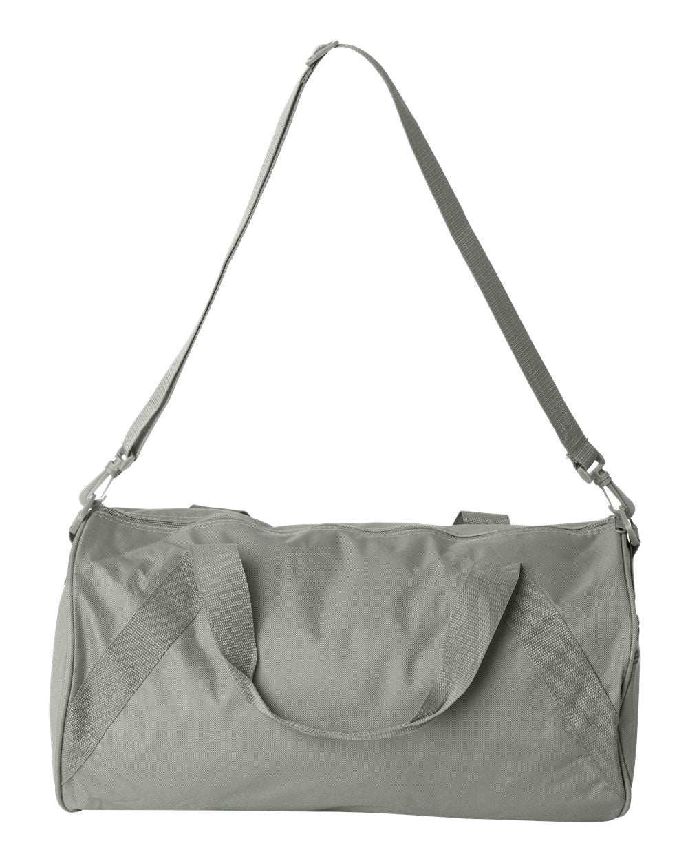 Front View of Grey Recycled 18” Small Duffel Bag - 8805