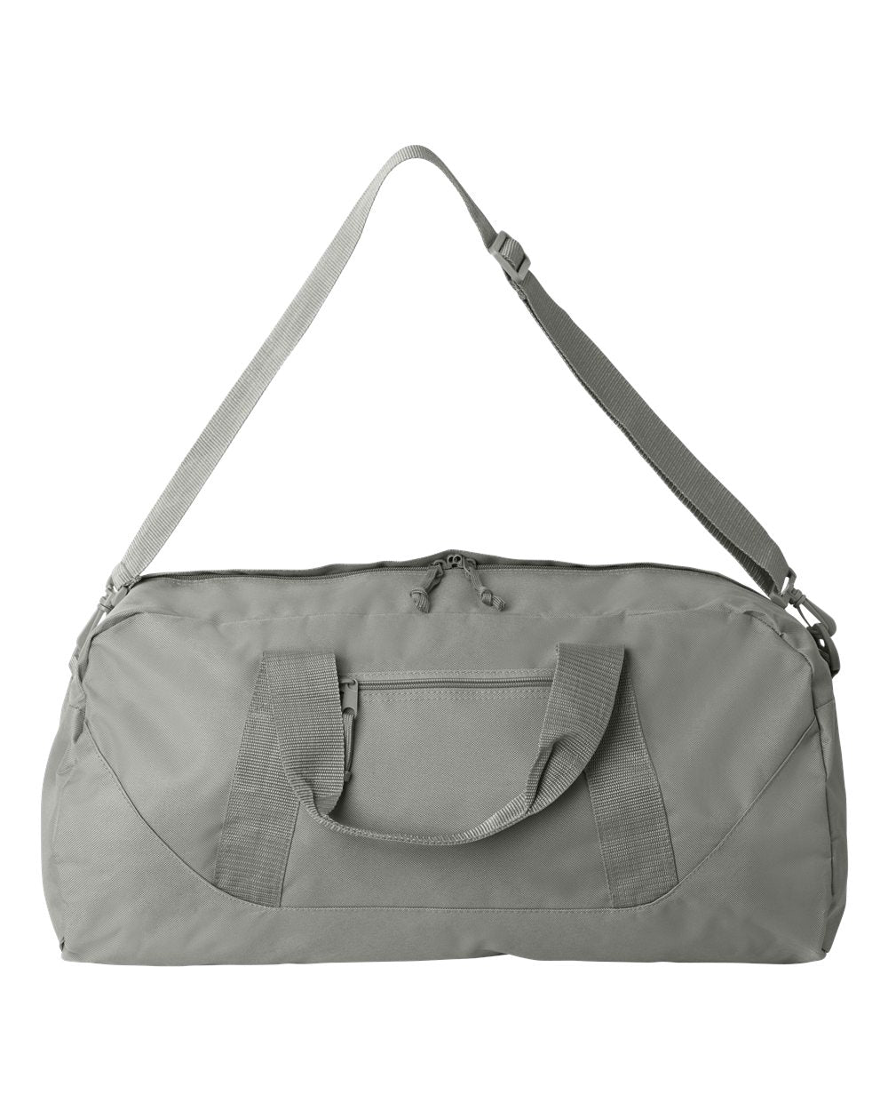 Front View of Grey Recycled 23 1/2" Large Duffel Bag - 8806