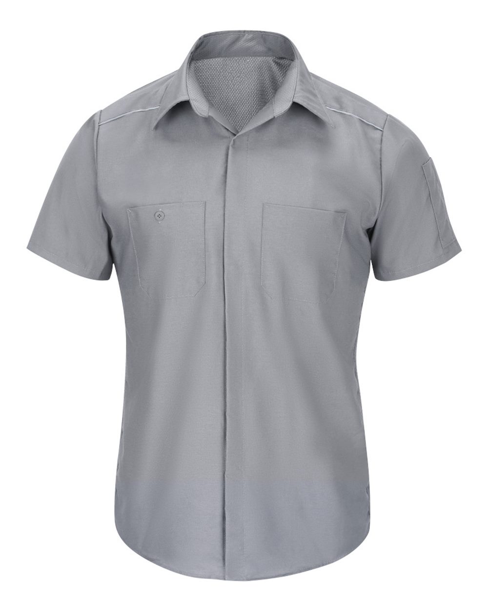 Front View of Grey Short Sleeve Pro Airflow Work Shirt - Tall Sizes - SP4AT
