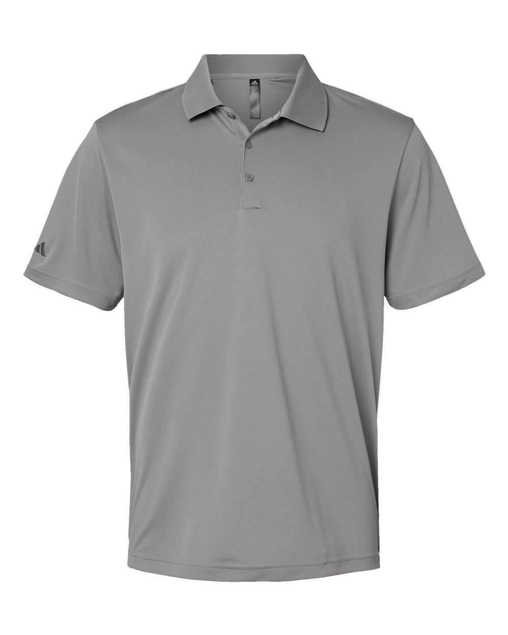 Front View of Grey Three Performance Polo - A230