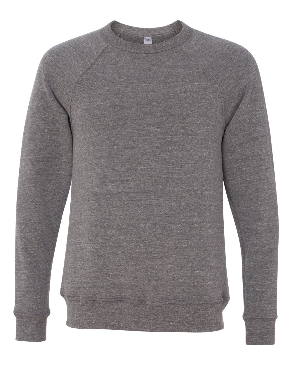 Grey Triblend Sponge Fleece Raglan Crewneck Sweatshirt - 3901