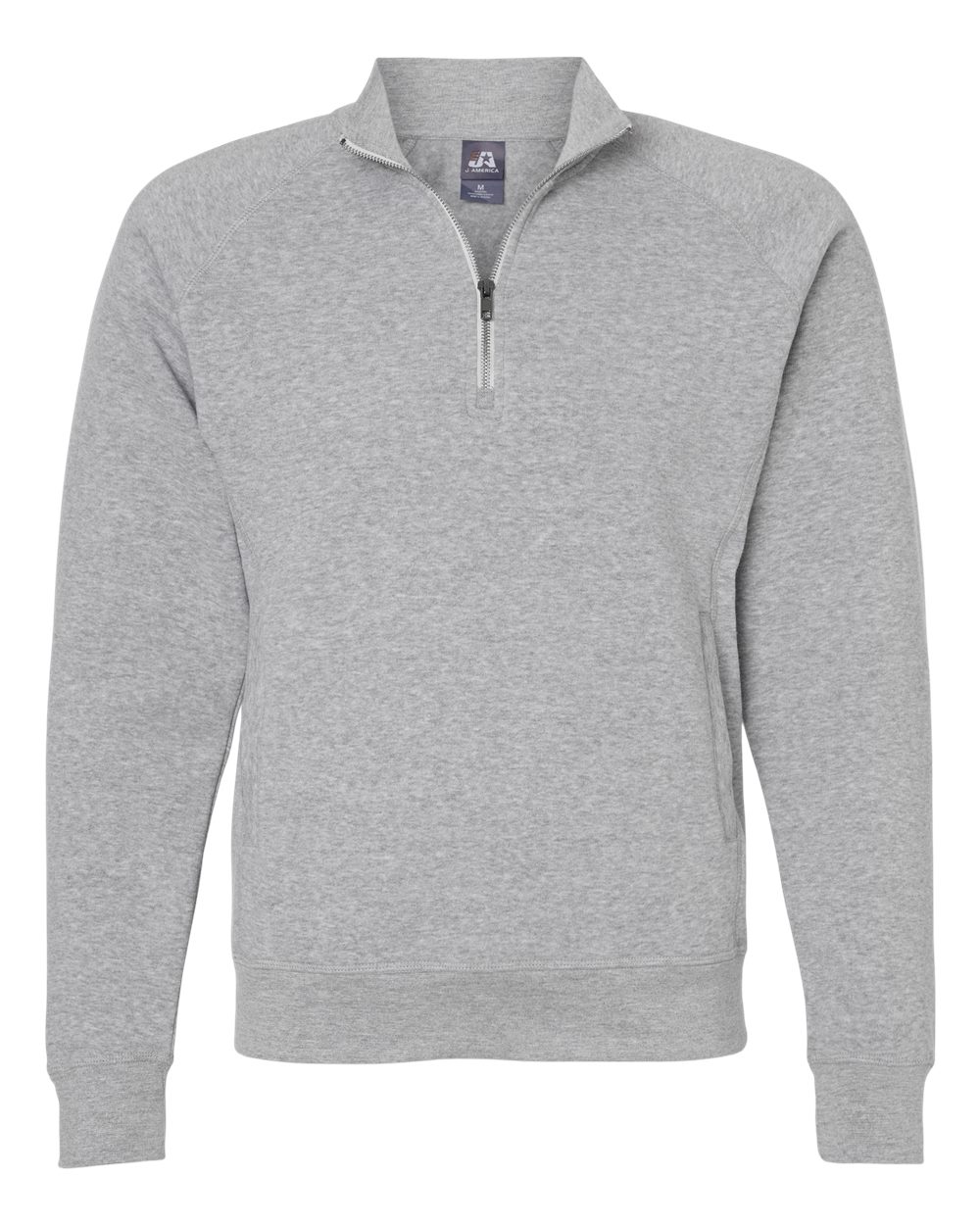 Front View of Grey Triblend Triblend Quarter-Zip Sweatshirt - 8869