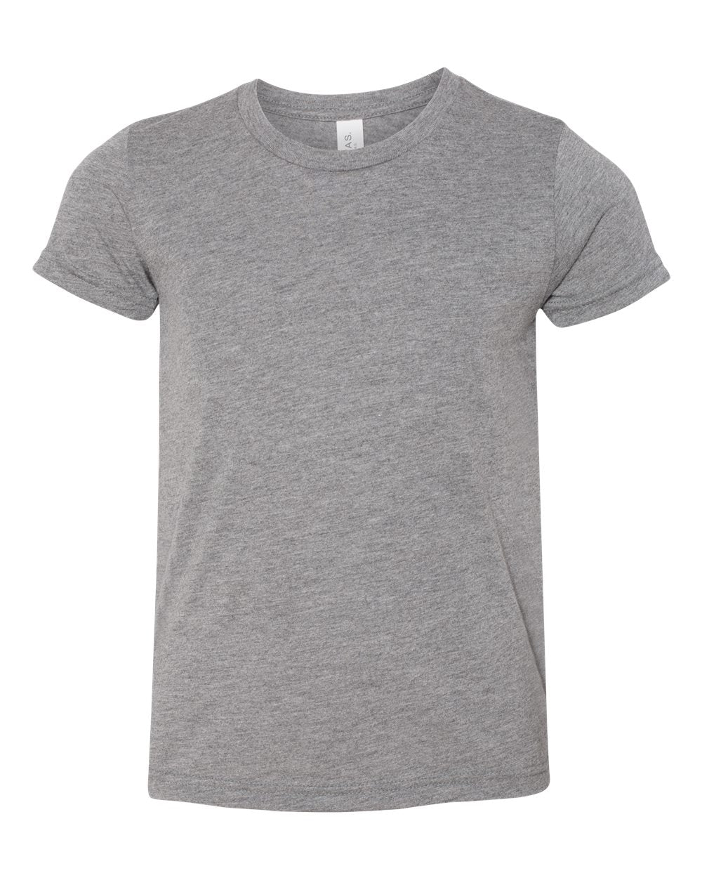 Front View of Grey Triblend Youth Triblend Tee - 3413Y