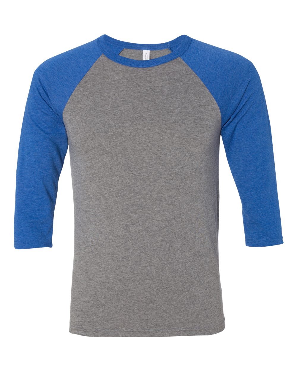 Grey/ True Royal Triblend Three-Quarter Sleeve Baseball Tee - 3200