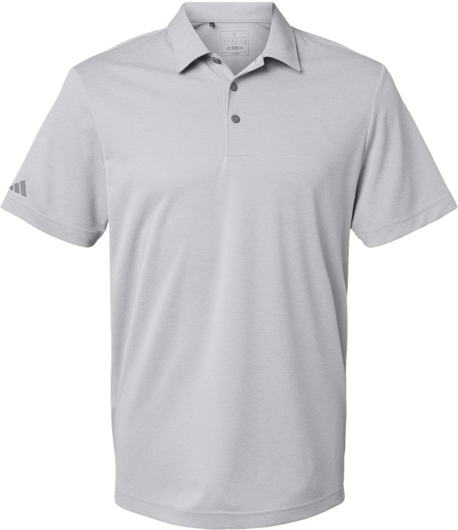 Front View of Grey Two Melange Heathered Polo - A582