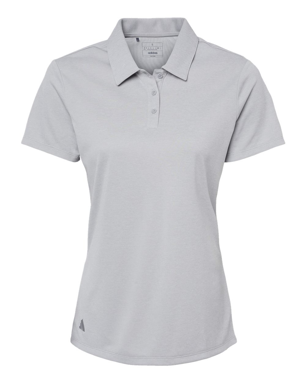 Front View of Grey Two Melange Women's Heathered Polo - A583