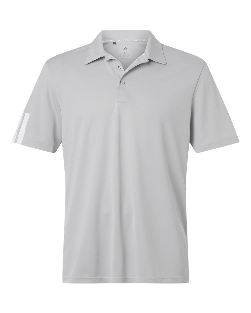 Front View of Grey Two Men's Performance 3-Stripes Climacool Polo - A719