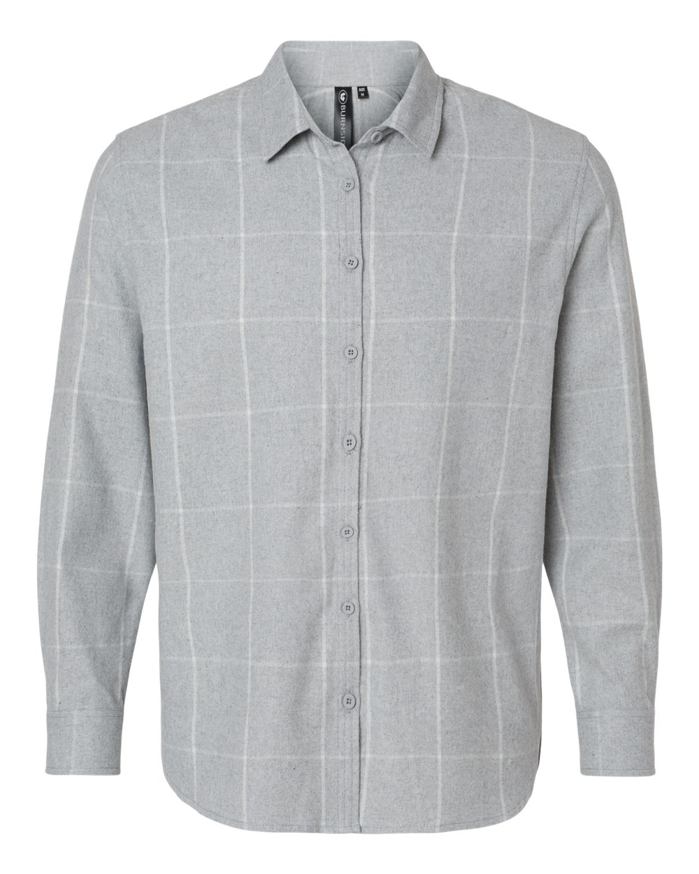 Front View of Grey/ White Women's Boyfriend Flannel - 5215