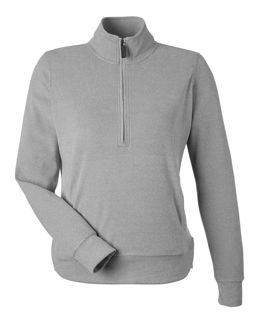 Front View of Grey Women's Element Fleece Quarter-Zip Sweatshirt - 8762