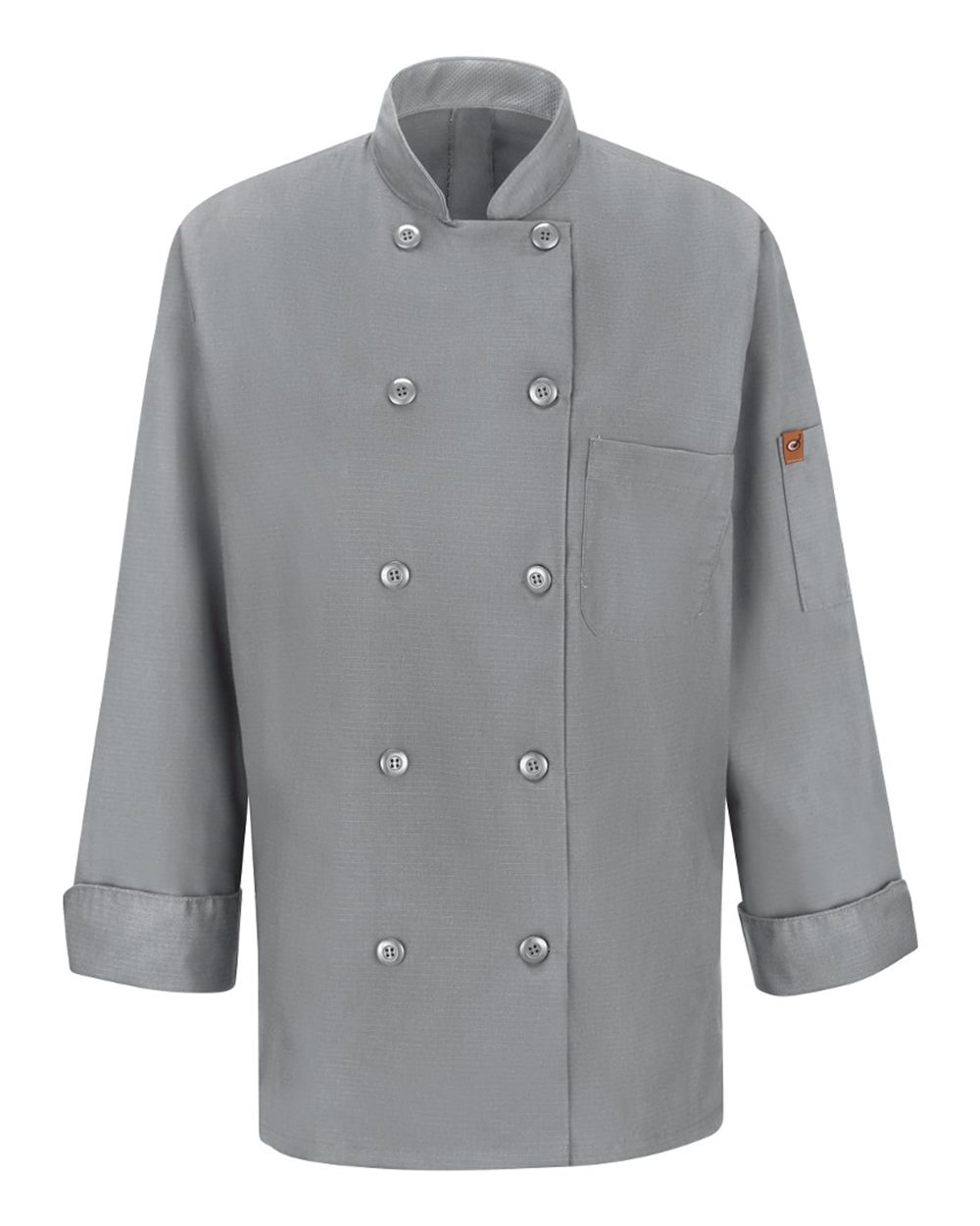 Front View of Grey Women's Mimix™ Chef Coat with OilBlok - 041X