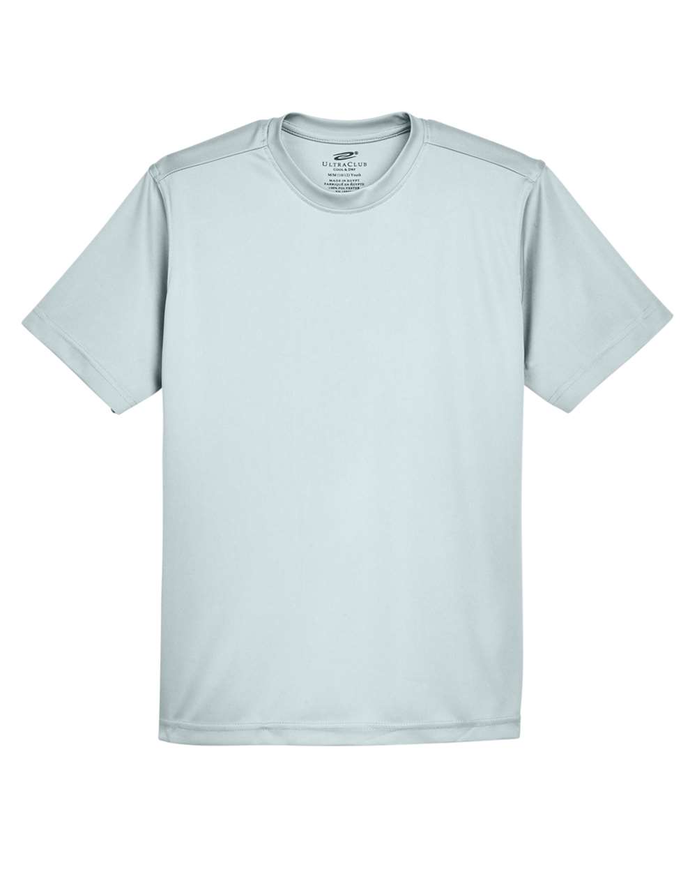 Front View of Grey Youth Cool & Dry Sport Performance Interlock T-shirt - 8420Y