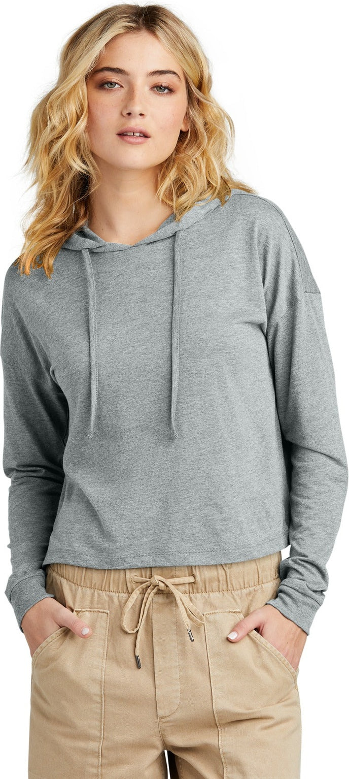 Front View of GreyFrost District Women's Perfect Tri Midi Long Sleeve Hoodie DT1390L