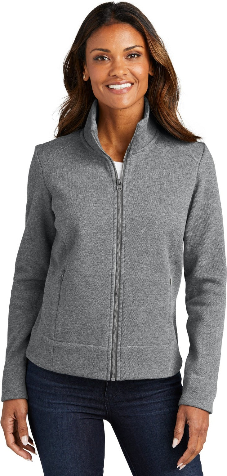 Front View of GreyHthr Port Authority Women's Network Fleece Jacket L422