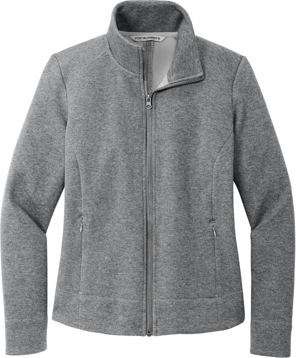 Front View of GreyHthr Port Authority Women's Network Fleece Jacket L422
