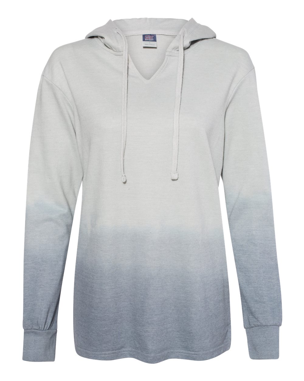 Front View of Greyscale Women's French Terry Ombré Hooded Sweatshirt - W20185