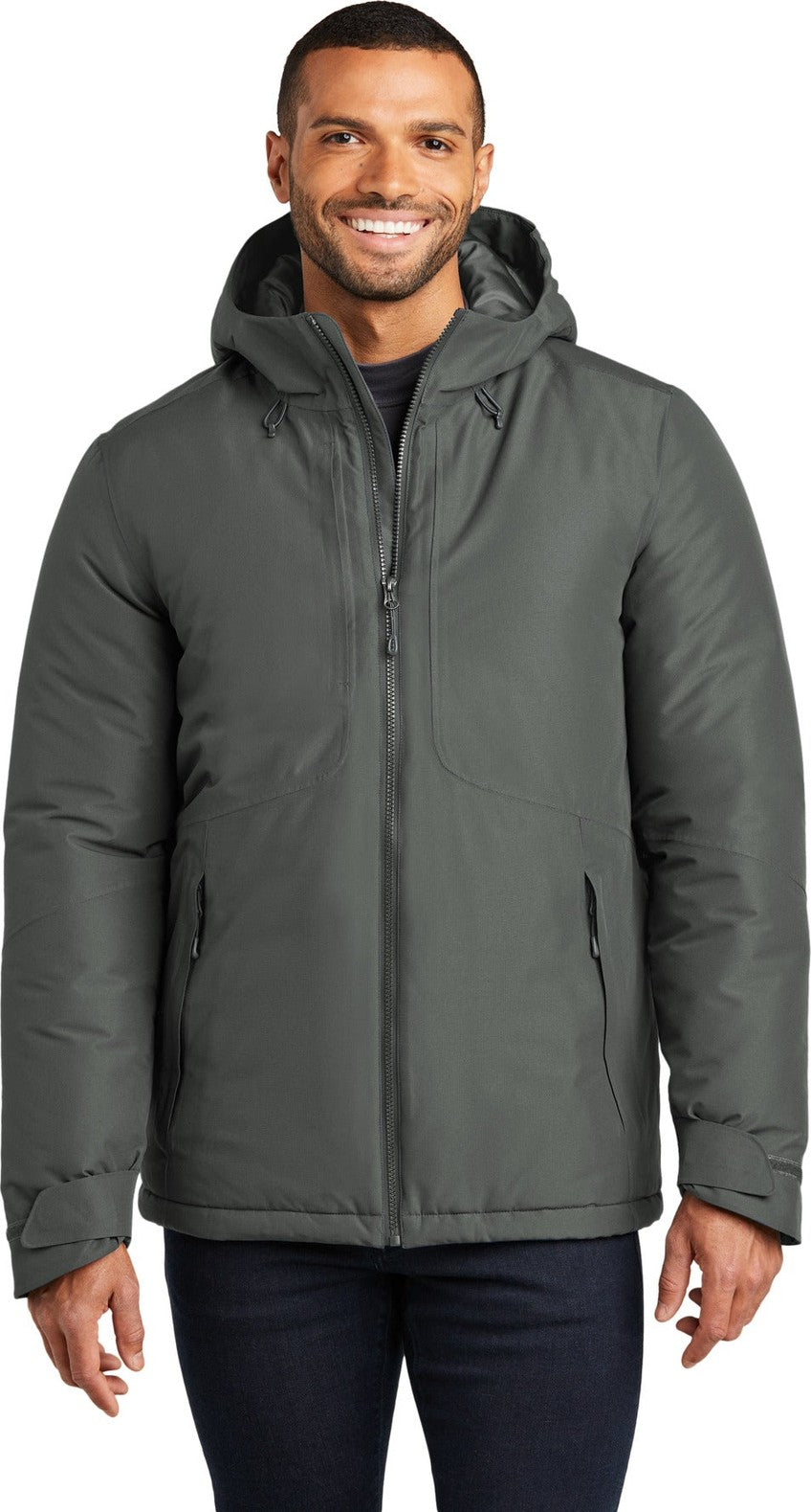 Front View of GreySmoke Port Authority Venture Waterproof Insulated Jacket J362