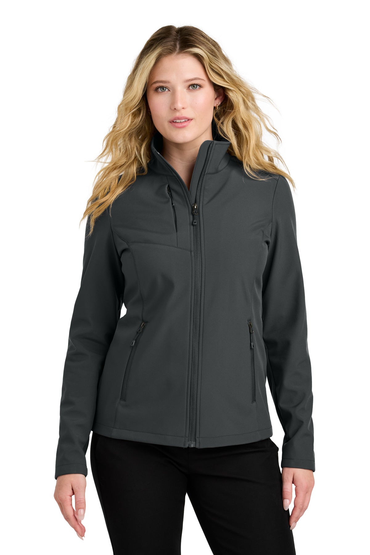 Front View of GreySteel Port Authority Women's C-FREE Core Soft Shell L720