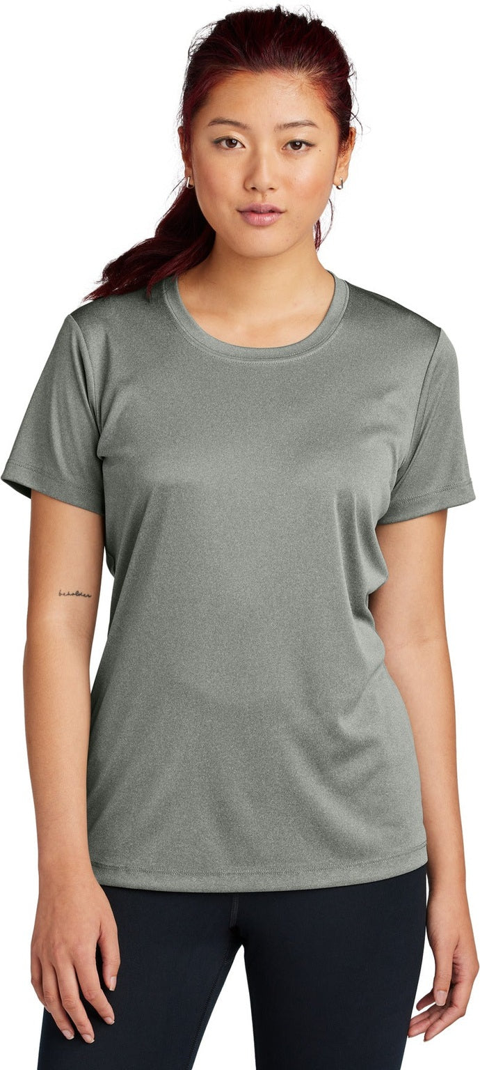 Front View of GryConHthr Sport-Tek Women's PosiCharge Competitor Tee. LST350