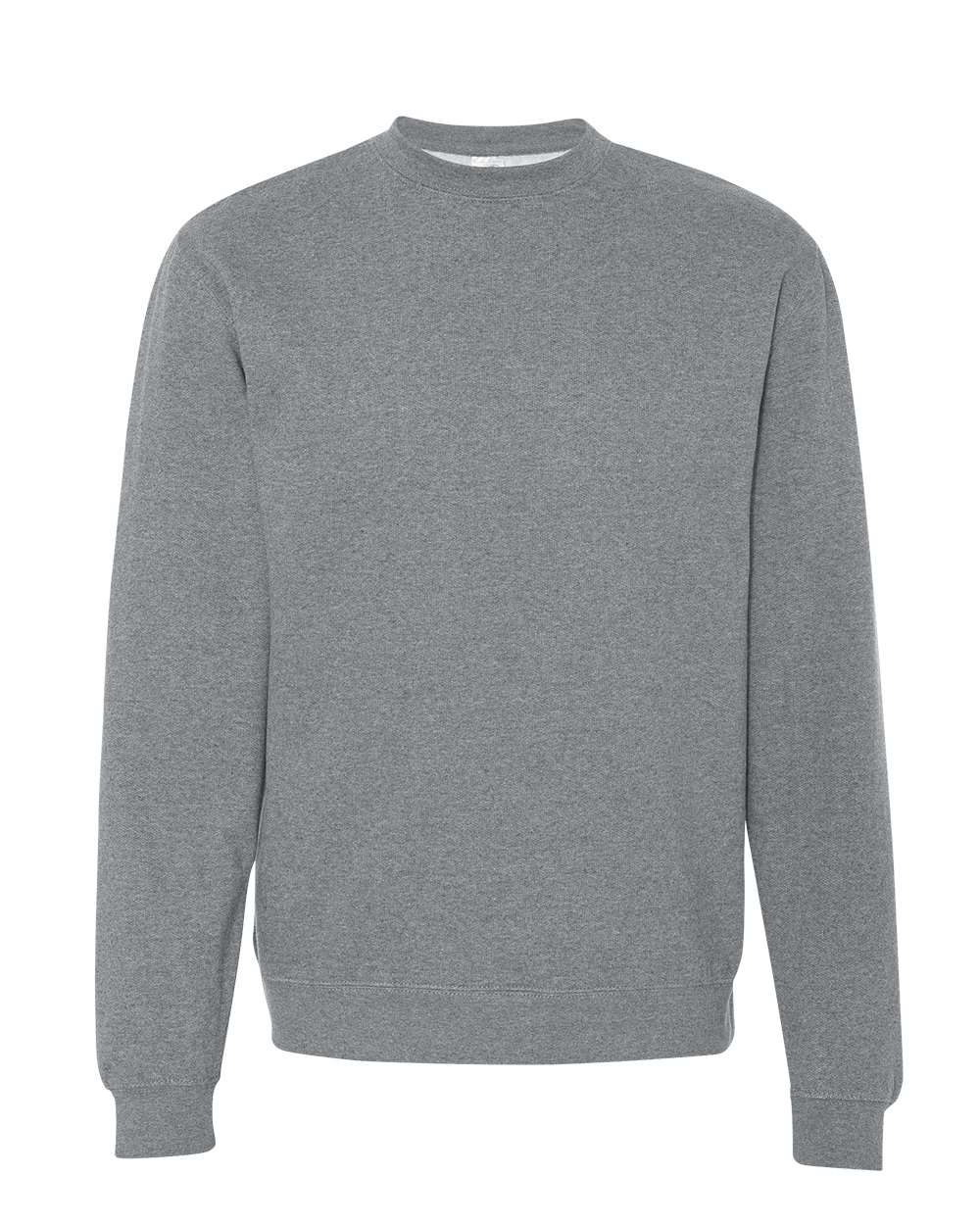 Front View of Gunmetal Heather Midweight Crewneck Sweatshirt - SS3000